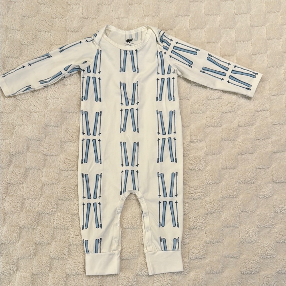 SOLD -White and Blue Baby Onesie